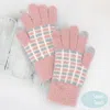Fashnzfab Cozy Colorblocked Smart Touch Gloves In Pink