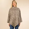 Fashnzfab Cozy Leopard Pattern Printed Poncho In Multi