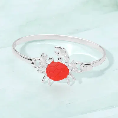 Fashnzfab Crab Accent Bangle Bracelet In Metallic