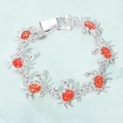 Fashnzfab Crab Charm Link Magnetic Bracelet In Metallic