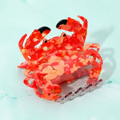 Fashnzfab Crab Hair Claw Clip In Red