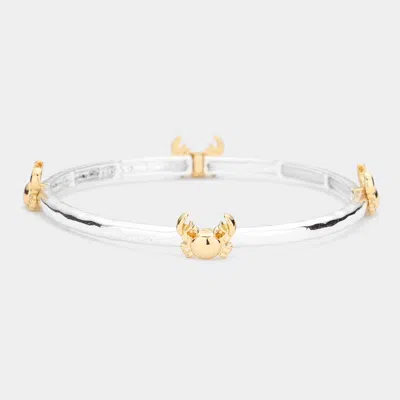 Fashnzfab Crab Stretch Bracelet Gold, Silver