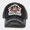 Fashnzfab Crazy Heifer Message Cow Vintage Baseball Cap In Black