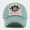 Fashnzfab Crazy Heifer Message Cow Vintage Baseball Cap In Green