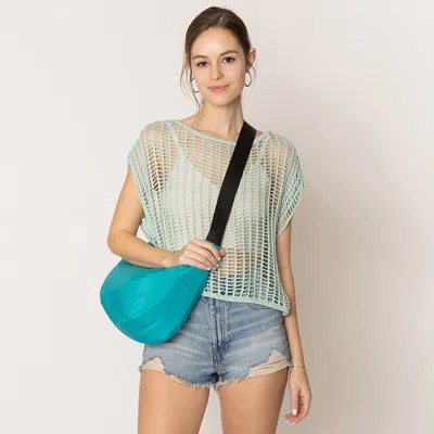Fashnzfab Crescent Crossbody Bag In Blue
