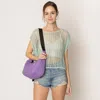Fashnzfab Crescent Crossbody Bag In Purple