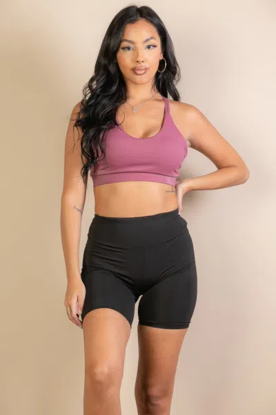 Fashnzfab Criss Cross Back Sports Bra