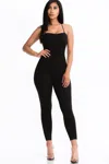 Fashnzfab Criss-cross Open Back Bodycon Jumpsuit