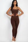 Fashnzfab Criss-cross Open Back Bodycon Jumpsuit