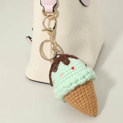 Fashnzfab Crochet Ice Cream Keychain Bag Charm In Multi
