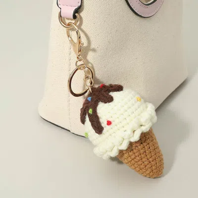 Fashnzfab Crochet Ice Cream Keychain Bag Charm In Multi