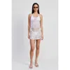 Fashnzfab Crochet Mini Dress With Crossed Back