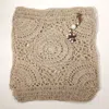 Fashnzfab Crochet Pearl Bead Cluster Charm Tote Bags In Sand