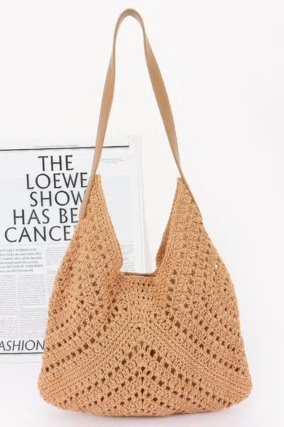Fashnzfab Crochet Shoulder Bag With Pouch In Green