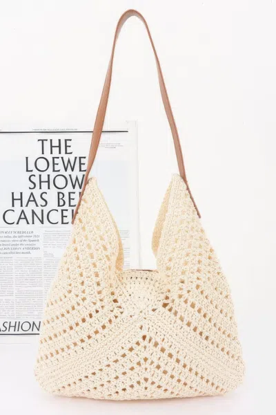 Fashnzfab Crochet Shoulder Bag With Pouch In Multi