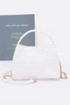 Fashnzfab Crochet Top Handle Clutch In White