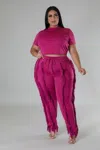 Fashnzfab Crop Top Two-piece Set In Pink
