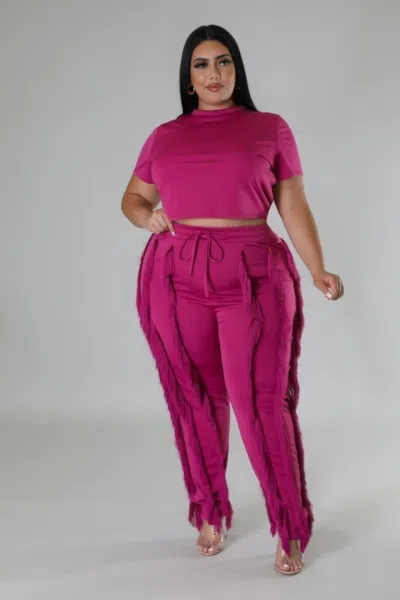 Fashnzfab Crop Top Two-piece Set In Pink