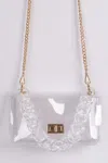 Fashnzfab Cross Chain Body Visibly Clear Clutch In Multi