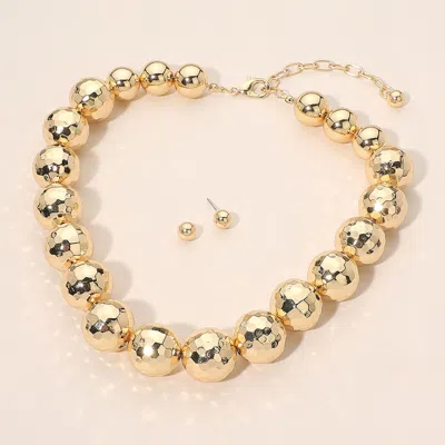 Fashnzfab Cross Charm Accent Faceted Beaded Adjustable Cinch Pull Tie Bracelet In Gold