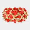 Fashnzfab Cross Cluster Stretch Bracelet Coral In Pink