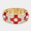Fashnzfab Cross Crystal Stretch Bracelet Red In Red