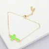 Fashnzfab Cross Druzy Adjustable Pull Tie Bracelet Green, Neon In Multi