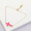 Fashnzfab Cross Druzy Adjustable Pull Tie Bracelet Pink In Pink