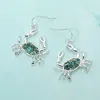 Fashnzfab Crushed Pebble Crab Dangle Earrings In Multi