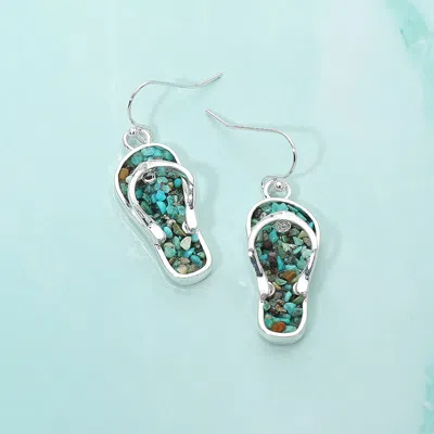 Fashnzfab Crushed Pebble Flip Flop Dangle Earrings In Multi
