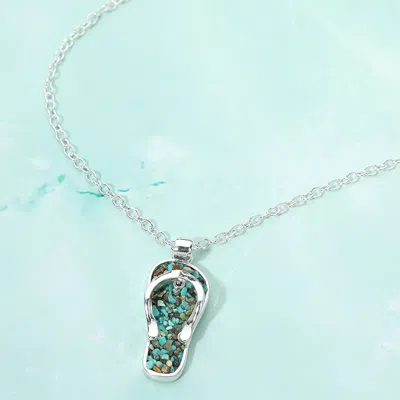 Fashnzfab Crushed Pebble Flip Flop Pendant Necklace In Multi