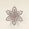 Fashnzfab Crystal Accent Floral Stretch Statement Ring In Multi