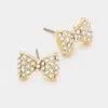 Fashnzfab Crystal Bow Stud Earrings In Multi