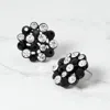 Fashnzfab Crystal Bubble Cluster Stud Earrings - Clear, Black In Black