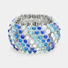 Fashnzfab Crystal Bubble Stretch Bangle Bracelet In Multi