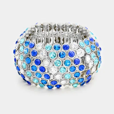 Fashnzfab Crystal Bubble Stretch Bangle Bracelet In Multi