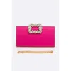 FASHNZFAB CRYSTAL BUCKLE METALLIC BOX CLUTCH