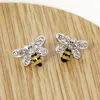 Fashnzfab Crystal Bumblebee Stud Post Earrings In Multi