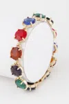 Fashnzfab Crystal Chain Bracelet In Multi