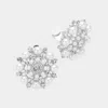 Fashnzfab Crystal Clustered Pearl Clip On Earrings In Multi