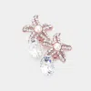 Fashnzfab Crystal Cubic Zirconia Drop Starfish Earrings In Multi