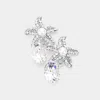 Fashnzfab Crystal Cubic Zirconia Drop Starfish Earrings In Silver