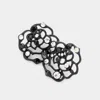 Fashnzfab Crystal Cutout Rose Stud Earrings - Black, Clear In Black
