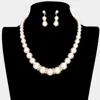Fashnzfab Crystal Detail Pearl Strand Necklace In Metallic