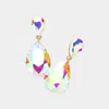 Fashnzfab Crystal Double Teardrop Evening Earrings In Multi