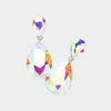Fashnzfab Crystal Double Teardrop Evening Earrings In Multi