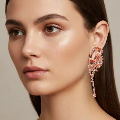 Fashnzfab Crystal Drop Evening Statement Earrings In Multi