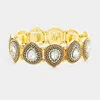 Fashnzfab Crystal Droplet Stretch Bracelet In Gold