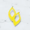 Fashnzfab Crystal Embellished Cutout Leather Leaf Earrings In Multi