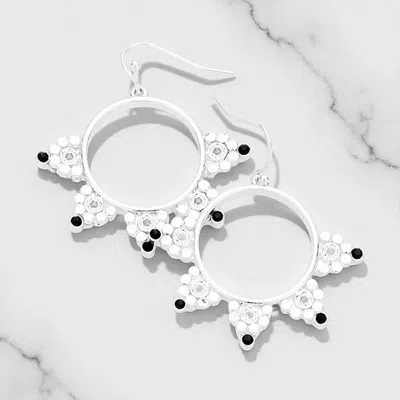 Fashnzfab Crystal Embellished Ethnic Patterned Metal Earrings In Multi